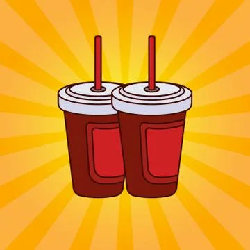 Fresh drink poster with rays background. fresh drink flat icon. promotional b Stock Illustration
