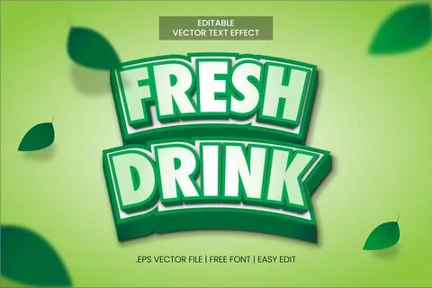 FRESH DRINK TEXT EFFECT Stock Illustration