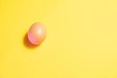Fresh Easter Egg on a Yellow Background. Happy Easter Stock Photos
