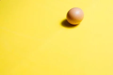 Fresh Easter Egg on a Yellow Background. Happy Easter Stock Photos