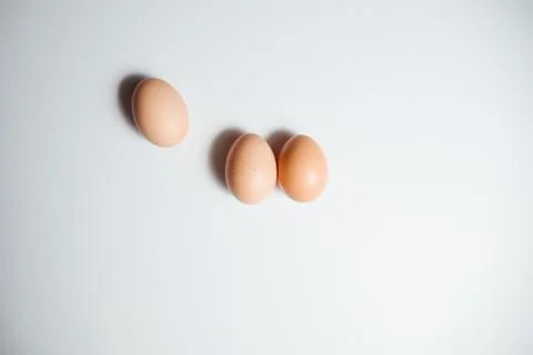 Fresh Easter eggs on a white background. happy Easter Stock Photos