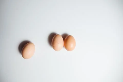 Fresh Easter eggs on a white background. happy Easter Stock Photos