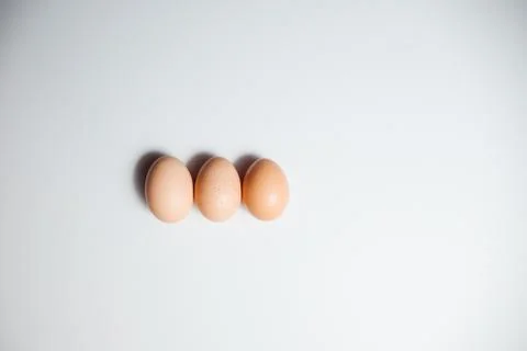 Fresh Easter eggs on a white background. happy Easter Stock Photos