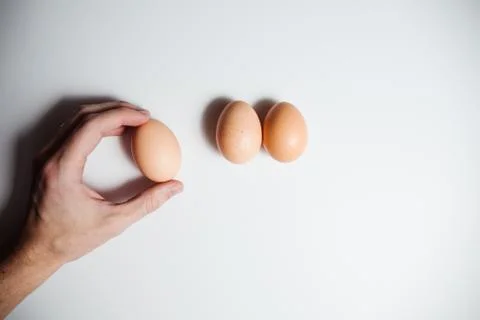 Fresh Easter eggs on a white background. happy Easter Stock Photos