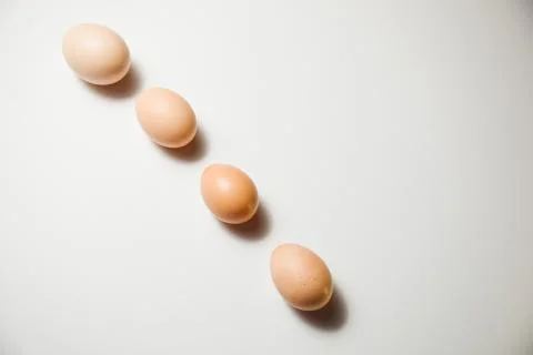 Fresh Easter eggs on a white background. happy Easter Stock Photos