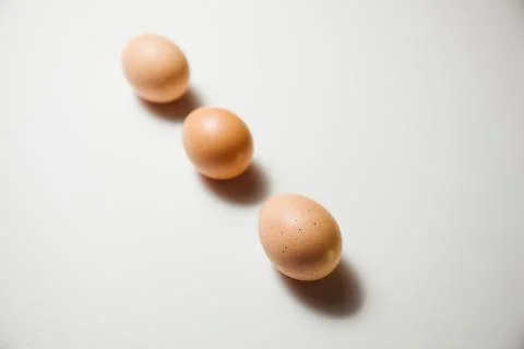 Fresh Easter eggs on a white background. happy Easter Stock Photos