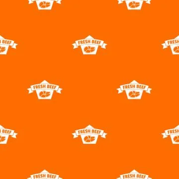 Fresh eco beef pattern vector orange Stock Illustration