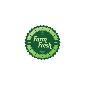 Fresh eco friendly green theme label Illustrazione stock