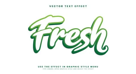 Fresh editable text effect Template Stock Illustration