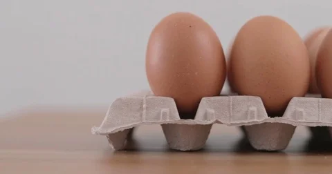 Fresh egg in box Stock Footage