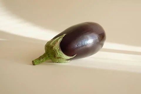 Fresh eggplant on a plain background 스톡 사진