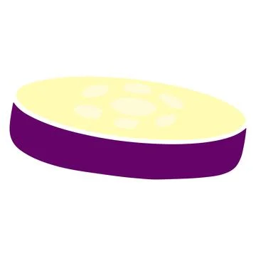 Fresh eggplant. A slice of eggplant. Vegetable ingredient for the kitchen. Stock Illustration