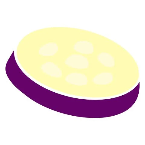 Fresh eggplant. A slice of eggplant. Vegetable ingredient for the kitchen. Stock Illustration