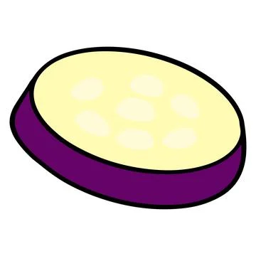 Fresh eggplant. A slice of eggplant. Vegetable ingredient for the kitchen. Stock Illustration
