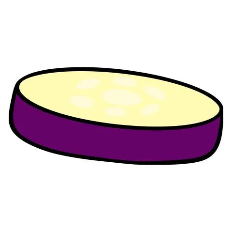 Fresh eggplant. A slice of eggplant. Vegetable ingredient for the kitchen. Stock Illustration