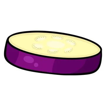 Fresh eggplant. A slice of eggplant. Vegetable ingredient for the kitchen. Stock Illustration