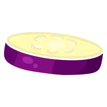 Fresh eggplant. A slice of eggplant. Vegetable ingredient for the kitchen. Stock Illustration