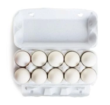 Fresh eggs in box Stock Photos