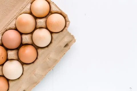 Fresh Eggs on White Background Stock Photos