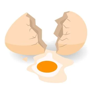 Fresh eggshell icon, isometric style イラスト素材