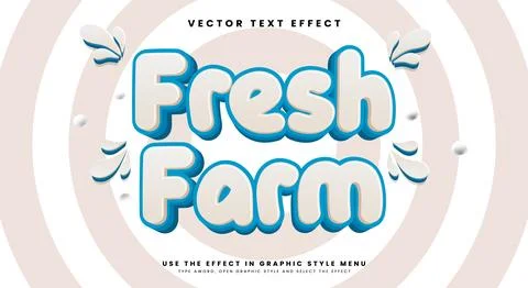 Fresh farm editable text effect Template Stock Illustration