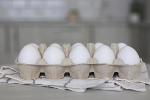 Fresh farm eggs in the kitchen Stock Photos
