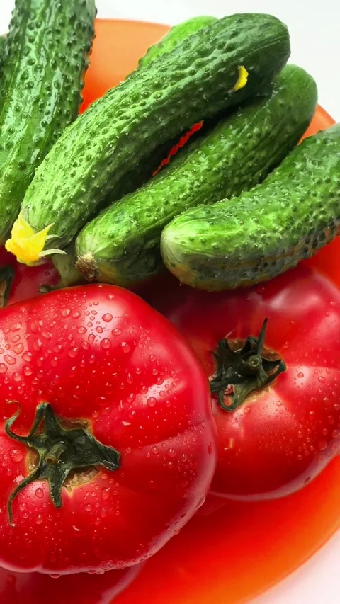 Fresh farm vegetables in vertical flat lay composition, healthy organic food and 動画素材 334786037