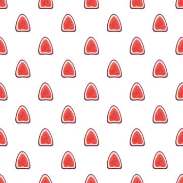 Fresh fig slice pattern seamless repeating background イラスト素材