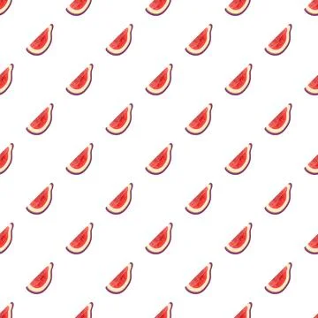 Fresh fig wedges seamless pattern design background Stock Illustration