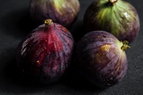 Fresh figs close-up on black background Foto stock