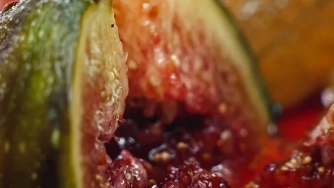 Fresh Figs cutting with a knife in 4k Stock Footage 83292680