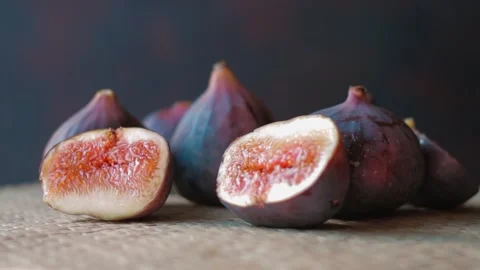 Fresh figs on dark background. Stock Footage 285617605