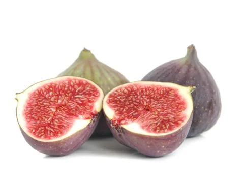 Fresh figs isolated on a white background Stock Photos
