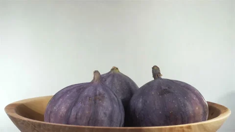 Fresh figs on plate in 4K Stock Footage 138988136