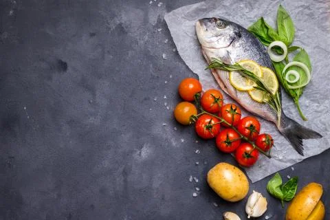 Fresh fish background Stock Photos