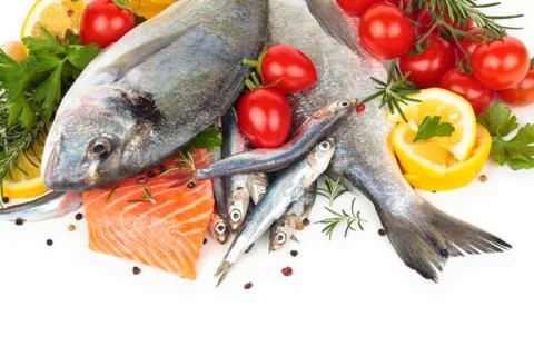 Fresh fish collection. Stock Photos