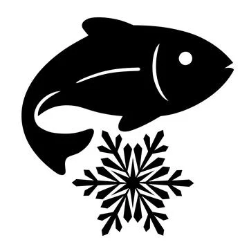 Fresh fish icon vector. Freeze fish icon glyph style design on white backgrou Stock Illustration