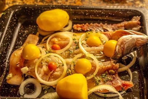 Fresh Fish Ready to Bake Stock Photos