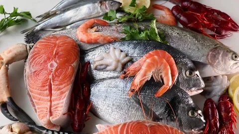 Fresh fish, rotate Stock Footage 138186058