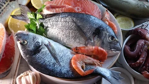 Fresh fish, rotate Stock Footage 138186110