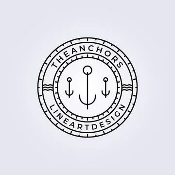 Fresh fish, seafood logo vector illustration design, line art style logo desi Stock Illustration