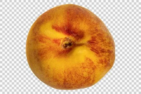 Fresh flat peach fruit closeup with vivid natural surface texture Stock Photos