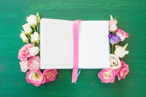 Fresh flowers on rustic background Stock Photos