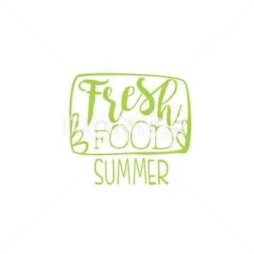 Fresh Food Calligraphic Cafe Board Stock Illustration