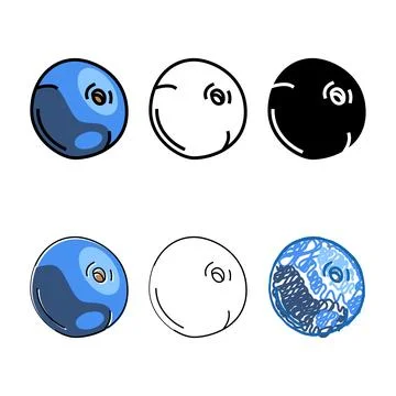Fresh forms blueberries color icon vector Stock Illustration