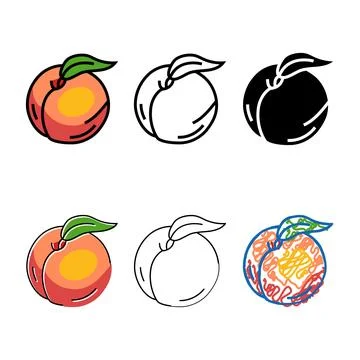 Fresh forms orange peach color icon vector Stock Illustration