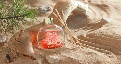 Fresh fragrance diffuser smelling of summer and holidays. Video stock 332622502