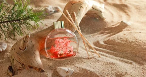 Fresh fragrance diffuser smelling of summer and holidays. Stock Footage 333047026