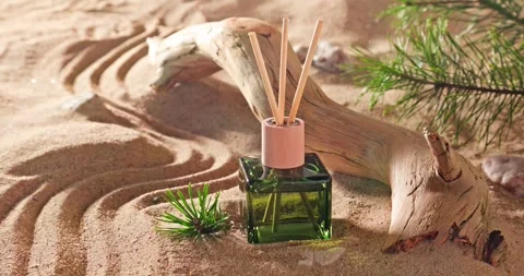 Fresh fragrance diffuser smelling of summer and holidays. Stock Footage 337372786