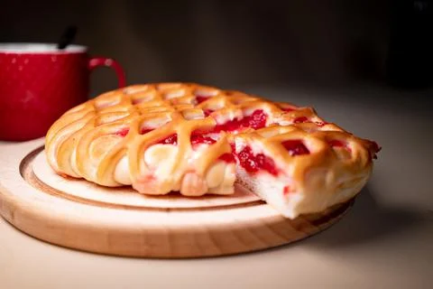 Fresh fragrant bread on rustic Stock Photos